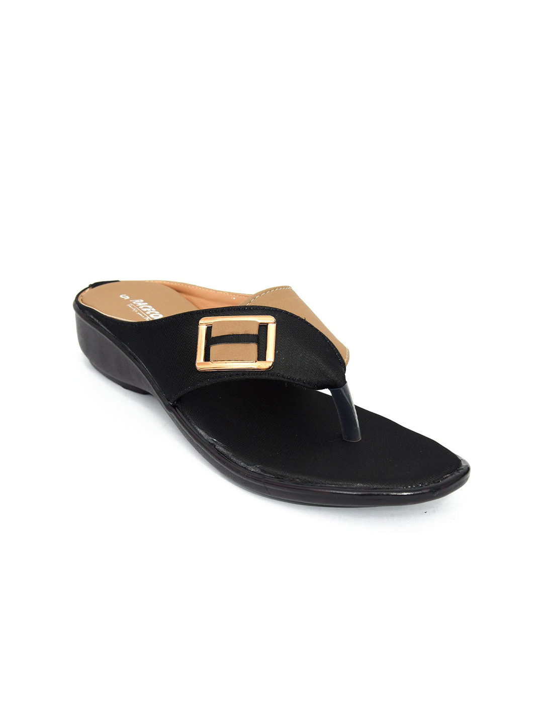 RACECOURSE Round Toe T-Strap Flats
