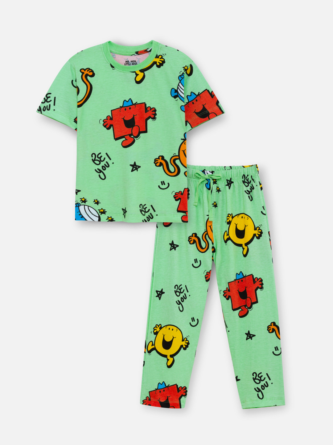 Nap Chief Kids Unisex Mr Men Little Miss Printed Pure Cotton Night Suit