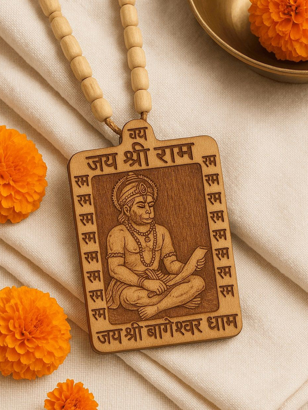 Desai Men Artificial Beaded Hanumanji Minimal Necklace