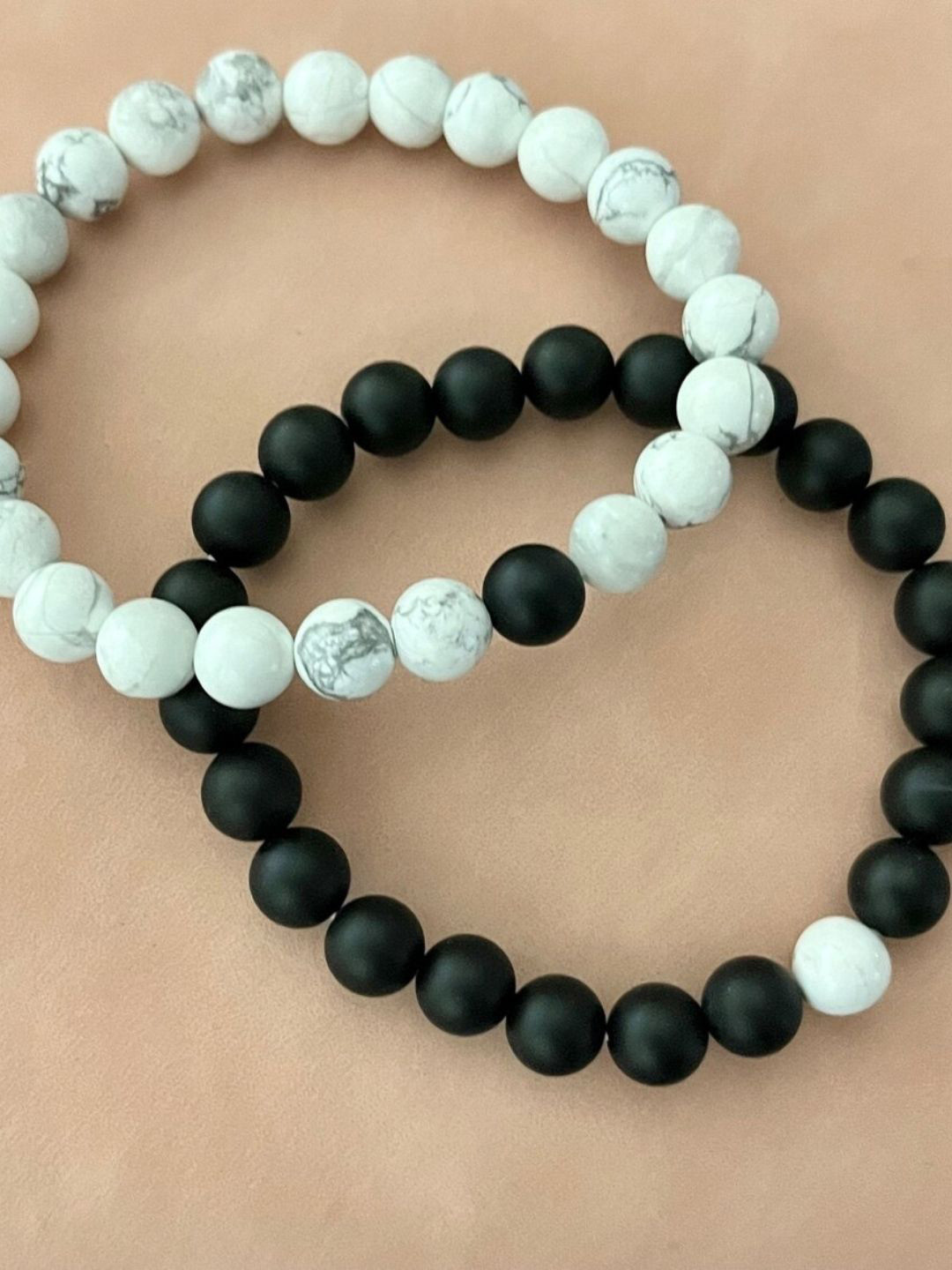 Balaji Supply Unisex Set Of 2 Artificial Beaded Elasticated Bracelets