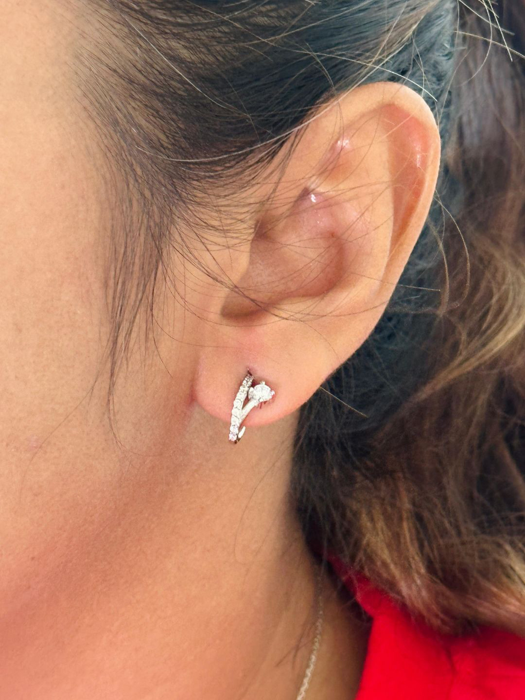 Luxevogue Rhodium Plated Anti Tarnish 925 Sterling Silver Stone Stud Earrings