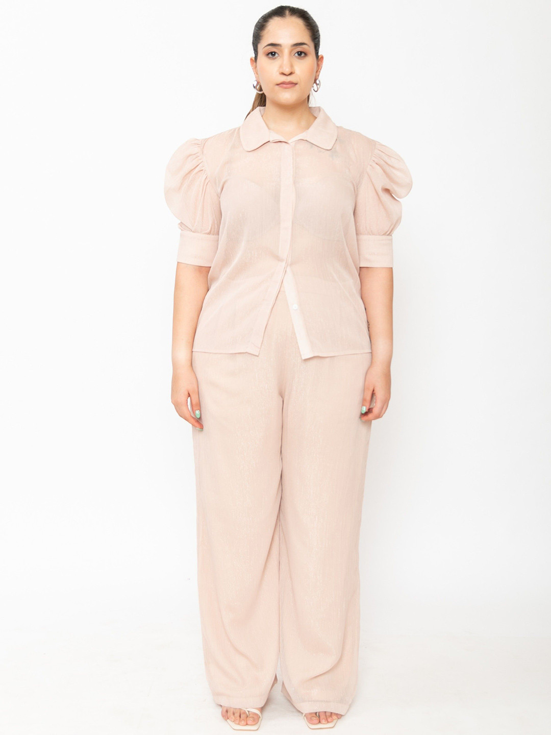 Contemponari Wild Flowers Shirt Collar Shirt Style Top