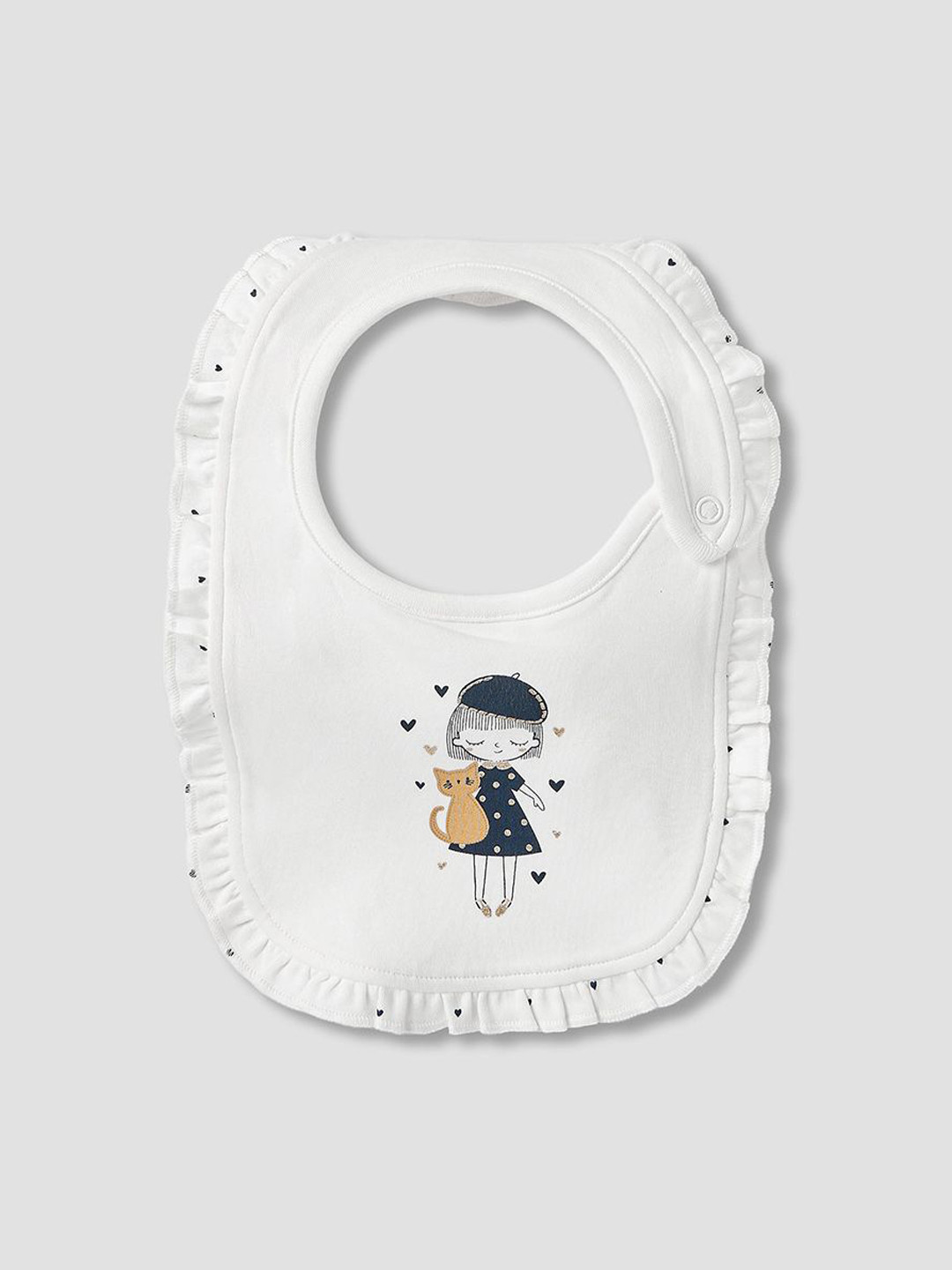 Juniors by Babyshop Infant Girls Printed Cotton Bibs With Snap Button Closure