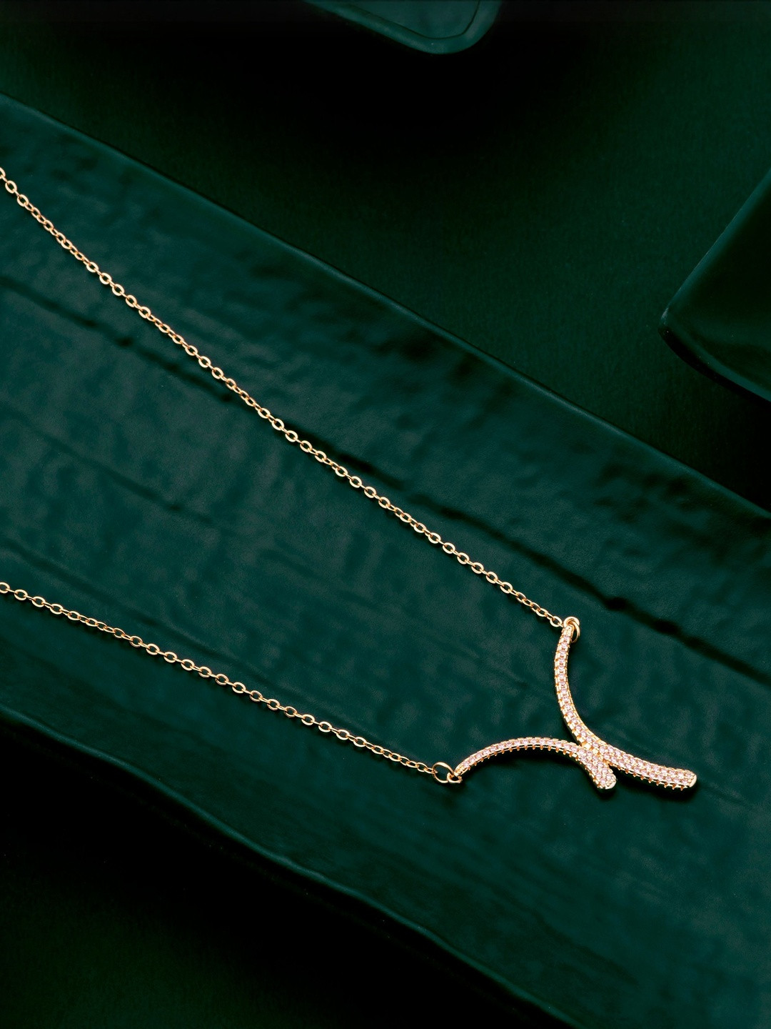 Ashnera Women Geometric with Petite Round Brilliant-Cut Stones Pendant Necklace