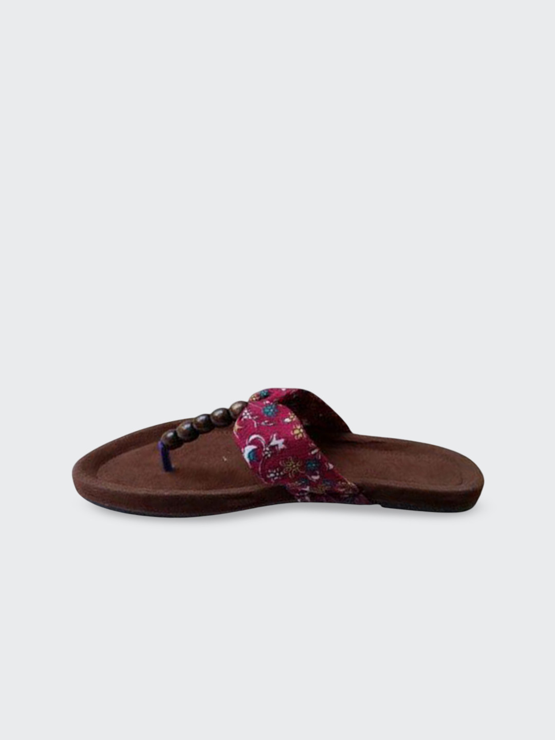 VANIYA SHOES Floral Printed T-Strap Flats