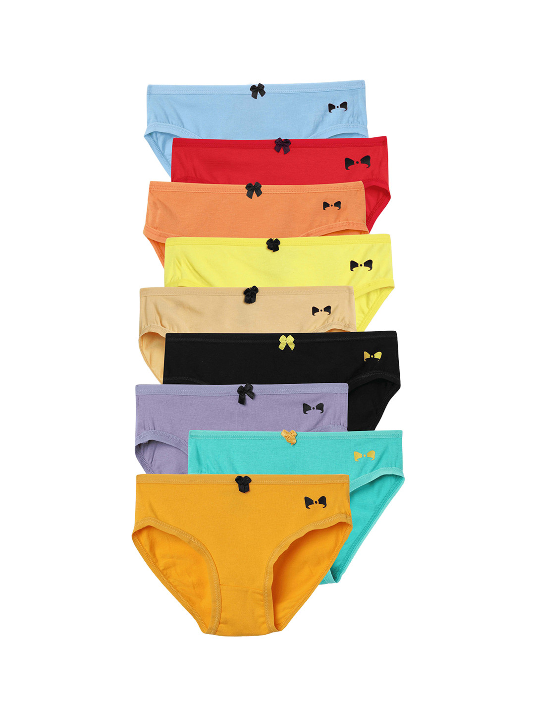 lil berry Girls Pack of 9 Mid-Rise Basic Briefs LB121113_C3_4-6