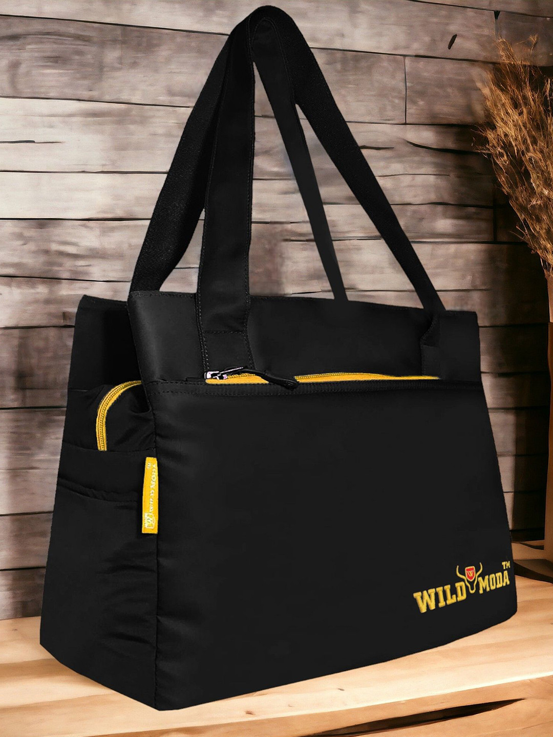 WILDMODA Brand Logo Printed Structured Shoulder Bag
