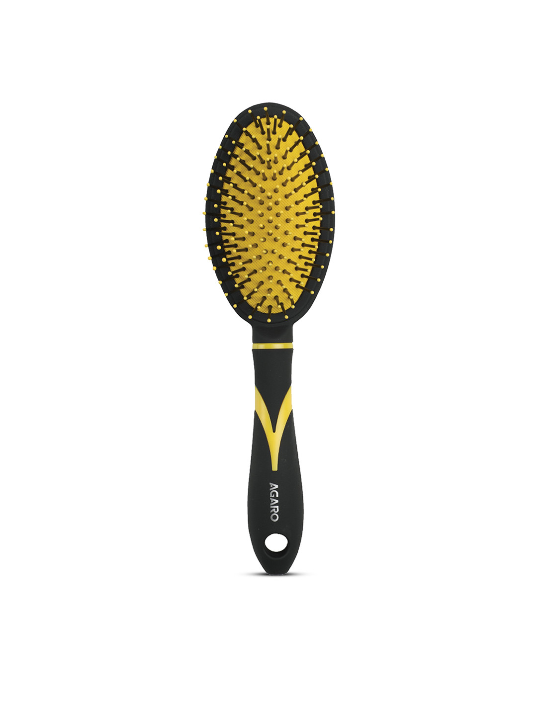 Agaro Breeze Cushion Hair Brush - Black & Yellow