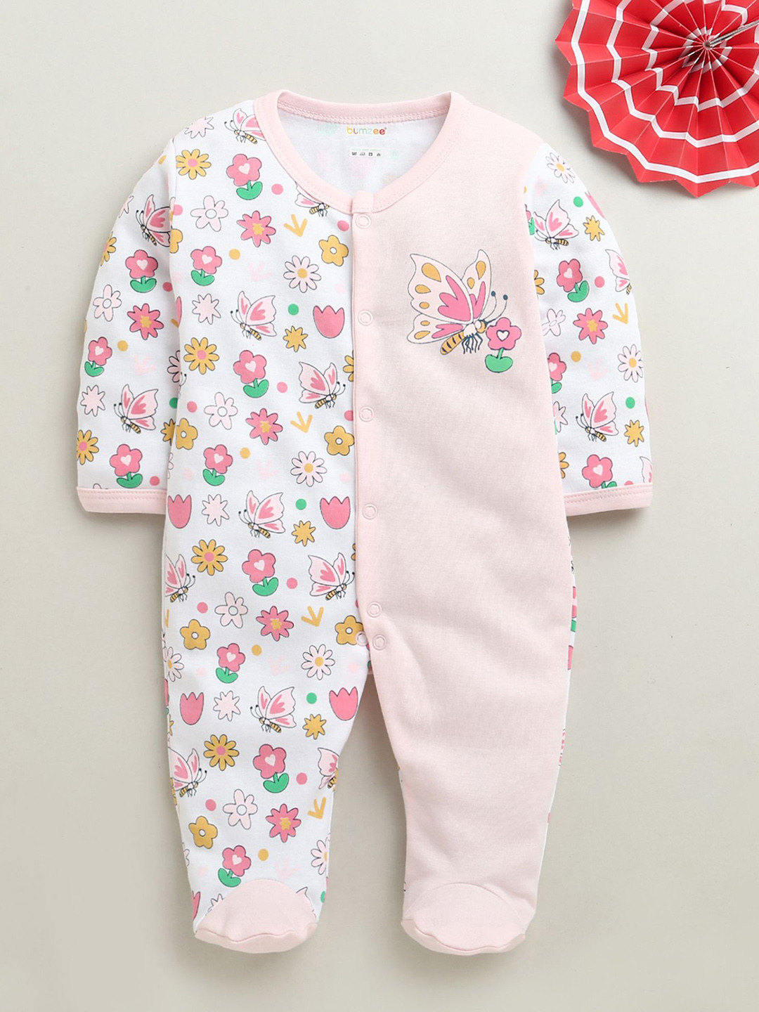 BUMZEE Girls Printed Cotton Sleepsuit
