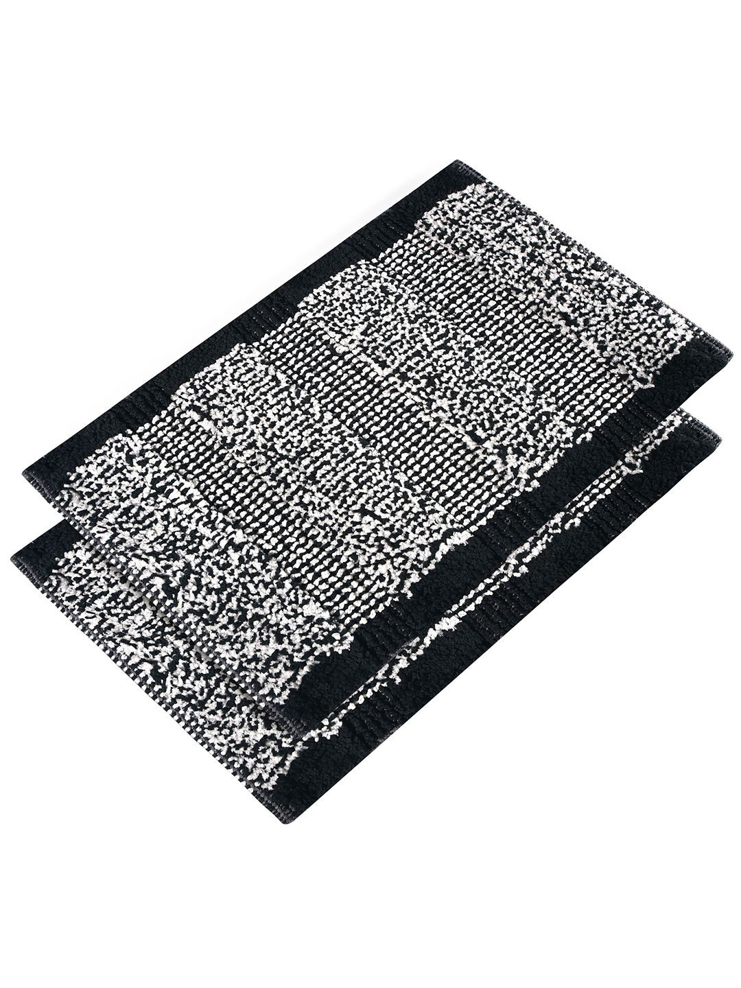 Kuber Industries Pack Of 2 Grey Cut Loop Design Anti-Skid & Water Absorbent Doormats
