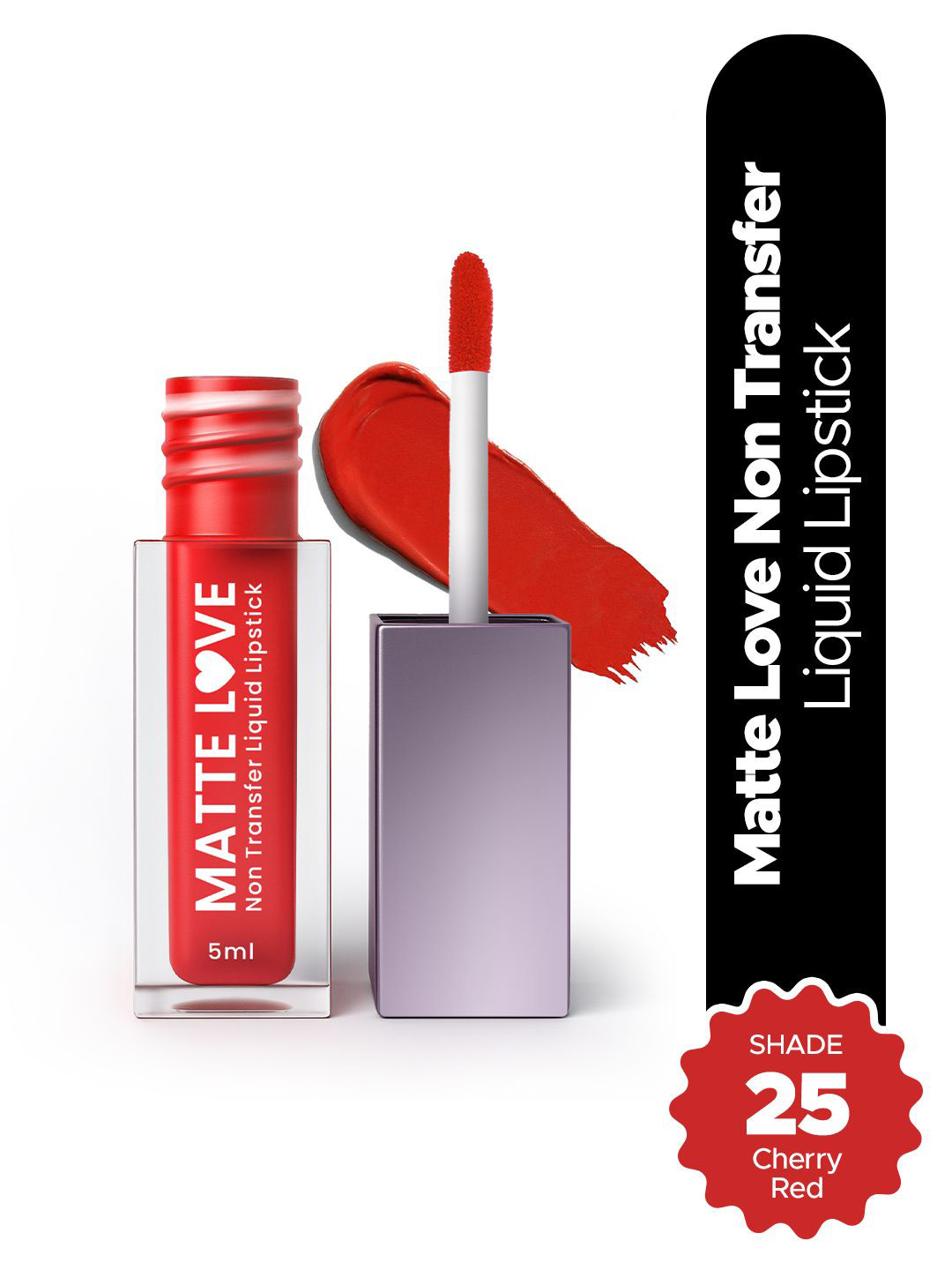Hilary Rhoda Matte Love Non-Transfer Water-Proof Liquid Lipstick - 5ml - Cherry Red 25