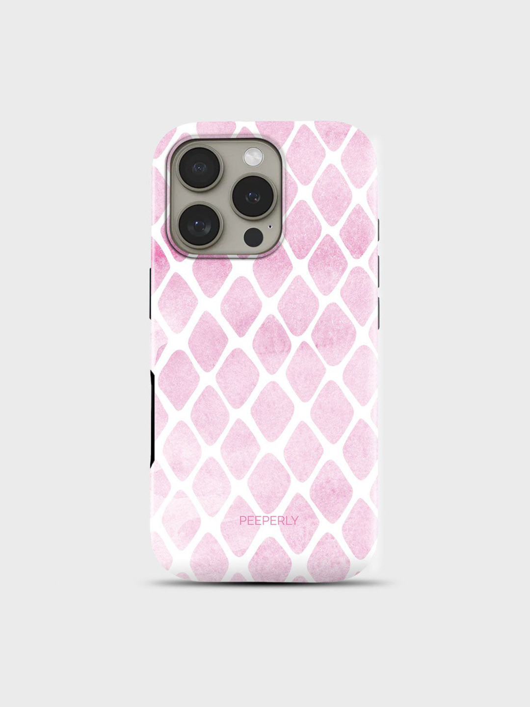PEEPERLY Women iPhone 13 Blushnet Geometric Impact Resistant Back Case