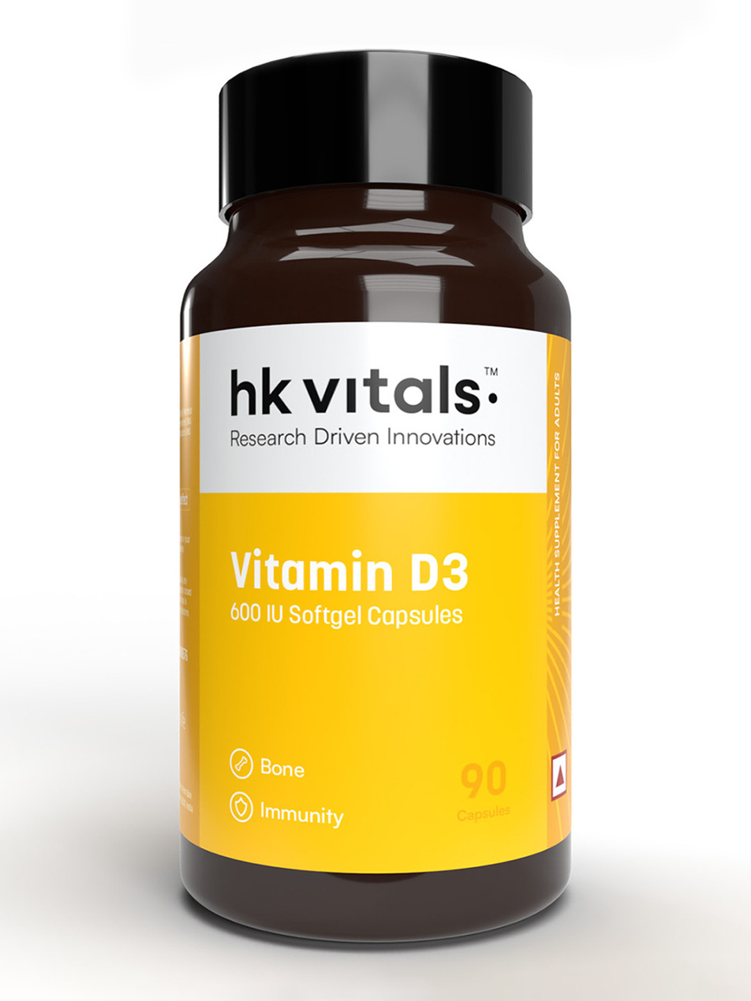 HK VITALS Vitamin D3 Softgel Capsules To Support Bone Muscle & Immunity - 90 Capsules