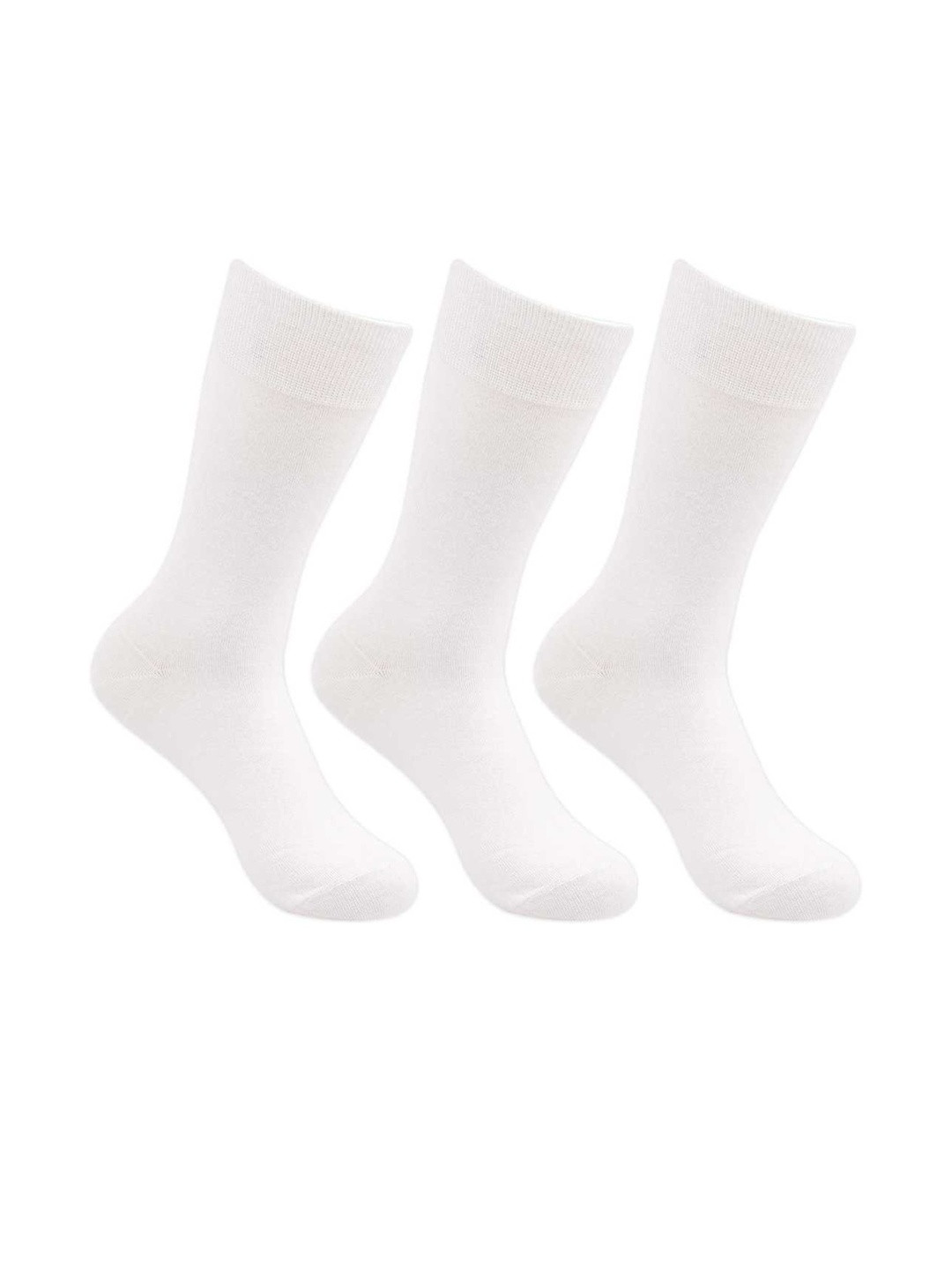 AS-264 Unisex White Pack of 3 Solid Ankle Length Socks