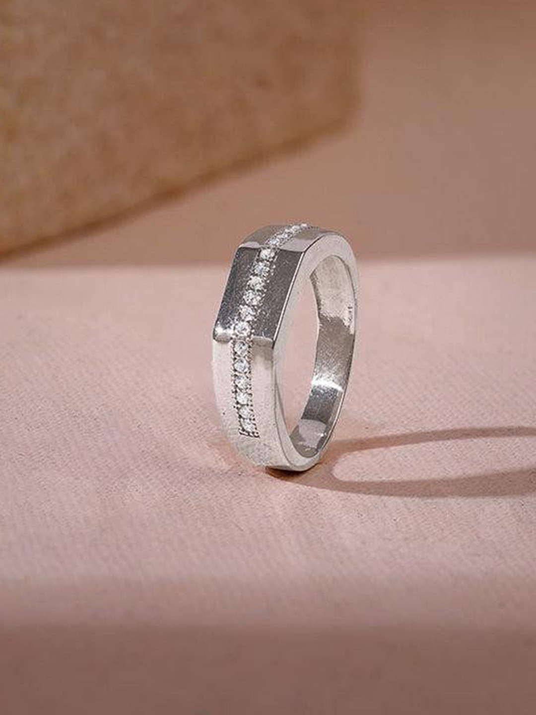 GIVA 925 Sliver Rhodium-Plated Zircon Sleek Brilliance Ring