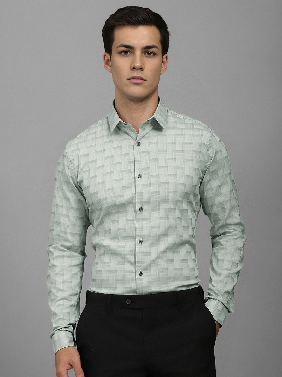Louis Philippe Sport Men Super Fit Geometric Printed Casual Shirt