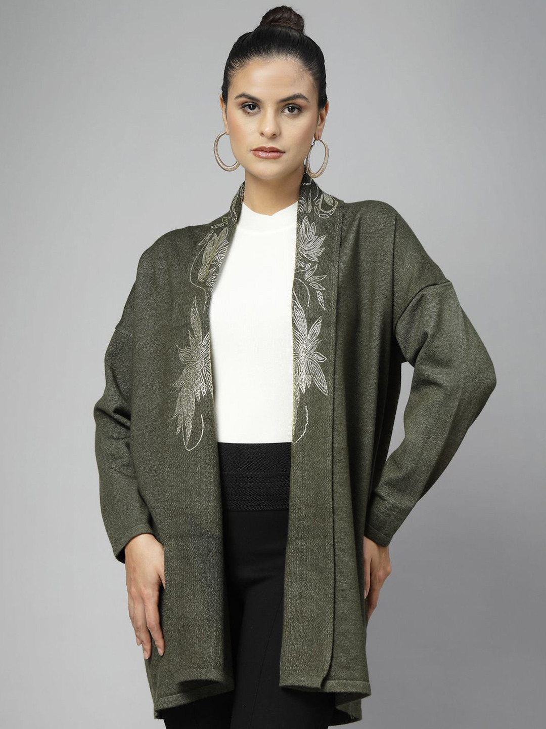Mafadeny Women Embroidered Beads And Stones Shrug