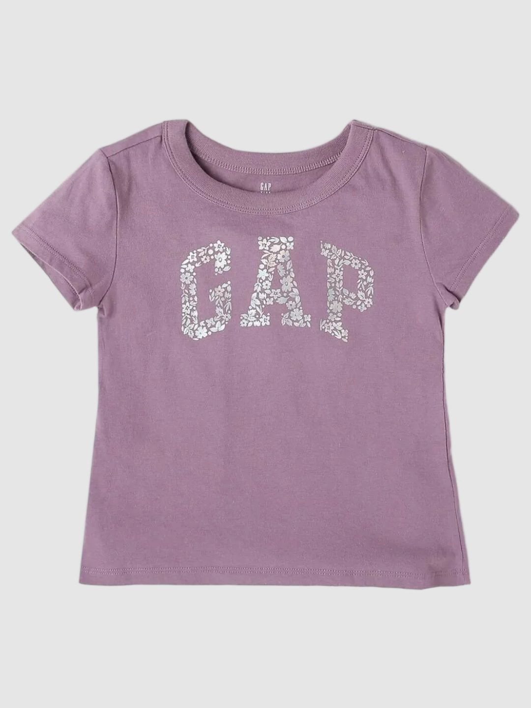 GAP Girls Floral Logo Crew Neck Organic Cotton T-Shirt