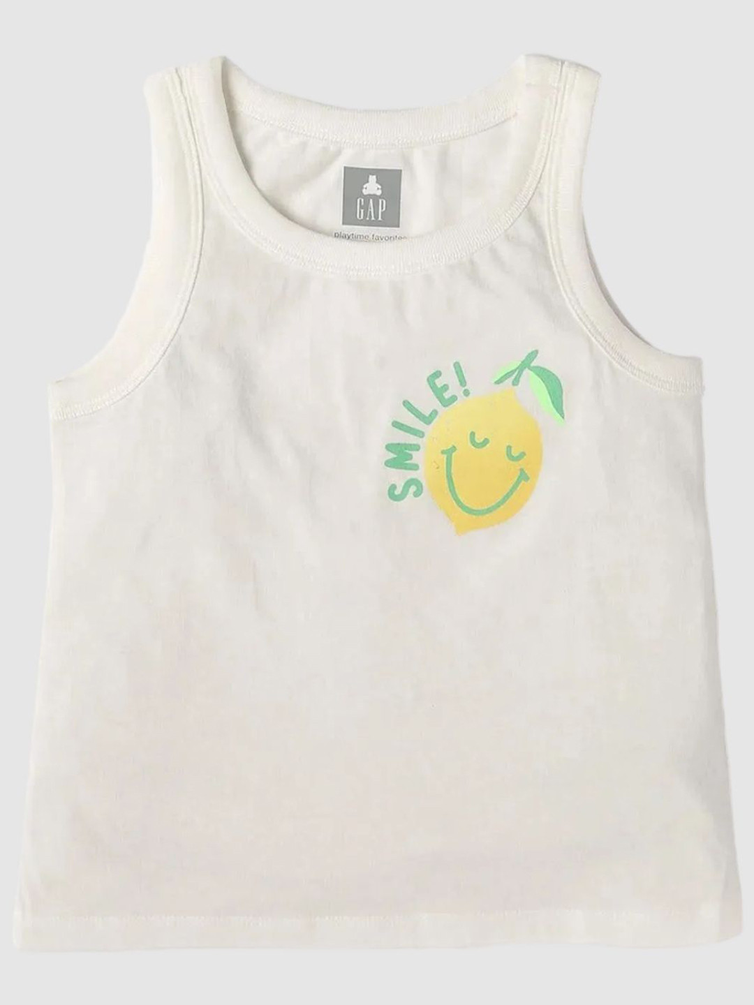 GAP Girls Graphic Printed Round Neck Sleeveless Tank Regular Top
