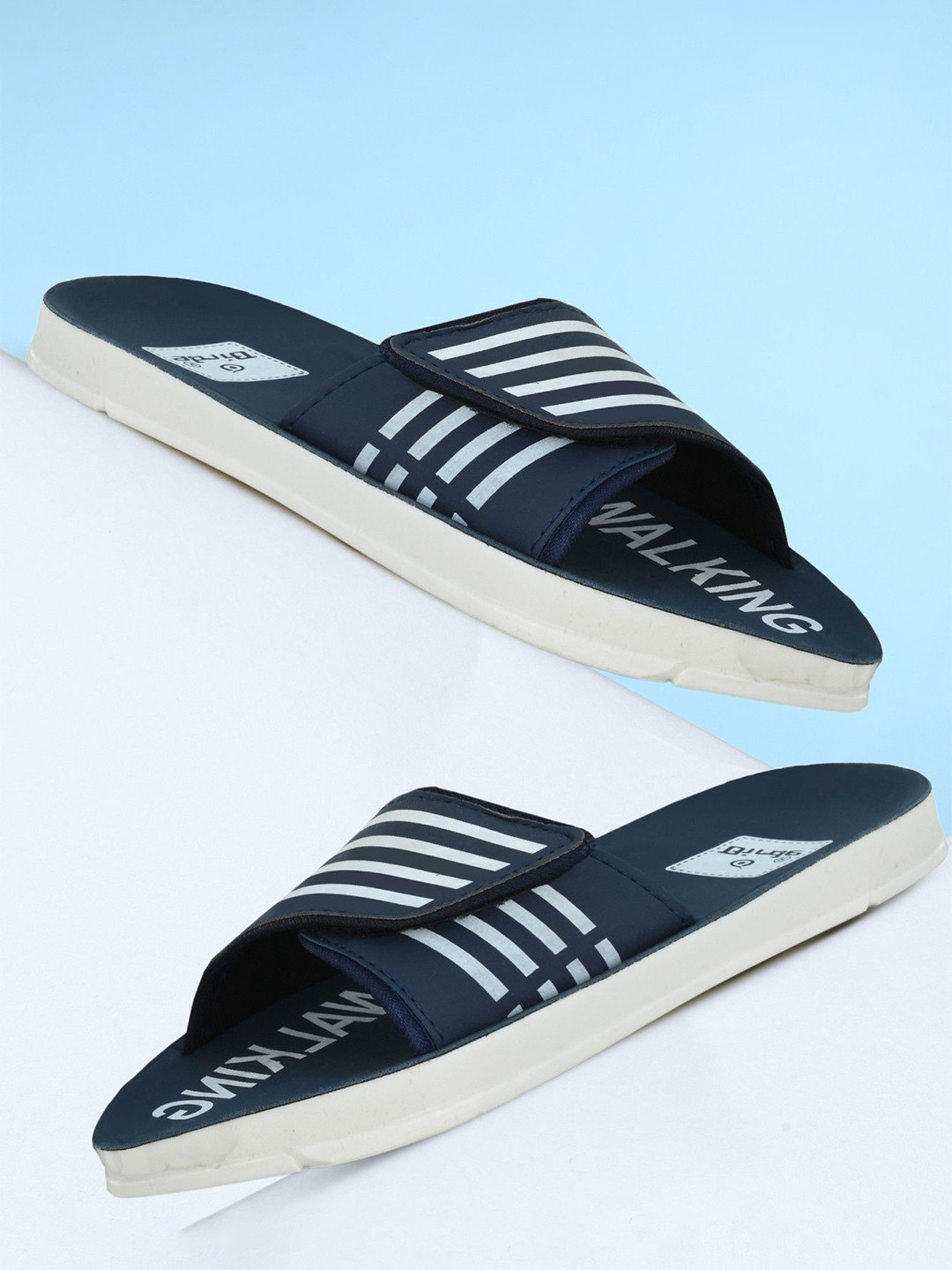 BIRDE Men Striped Comfortable Lightweight Regular Wear Sliders