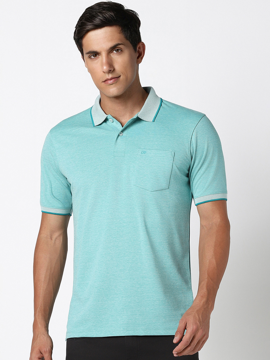 Peter England Blue Polo Collar T-shirt
