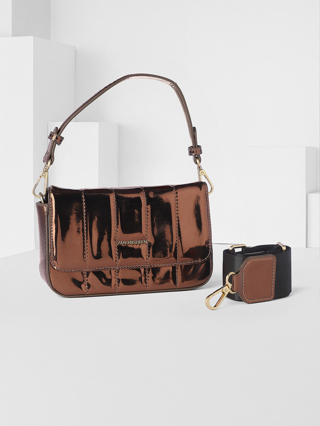 Van Heusen Zip Detail PU Structured Handheld Bag