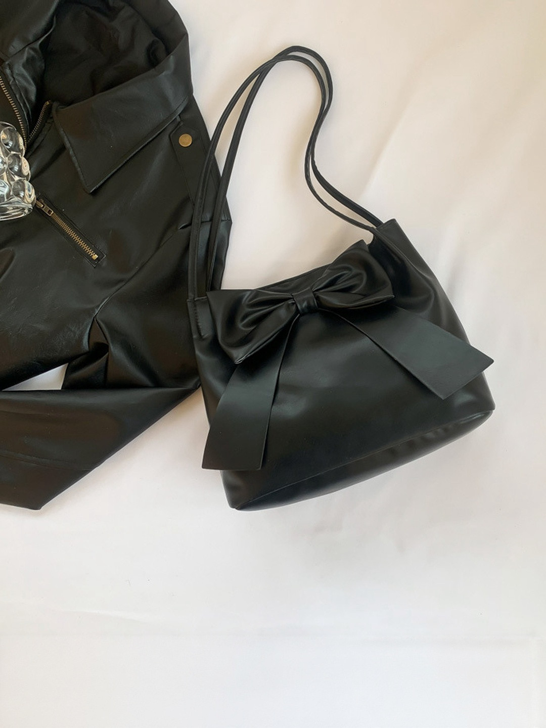 CORSICA PU Structured Bow Detail Sling Bag