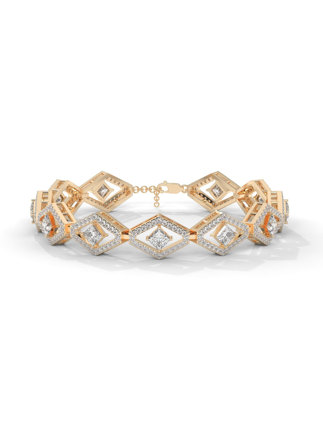 AILYAK Women 18kt Gold Plated Tennis Style Cubic Zirconia Diamond Bracelet