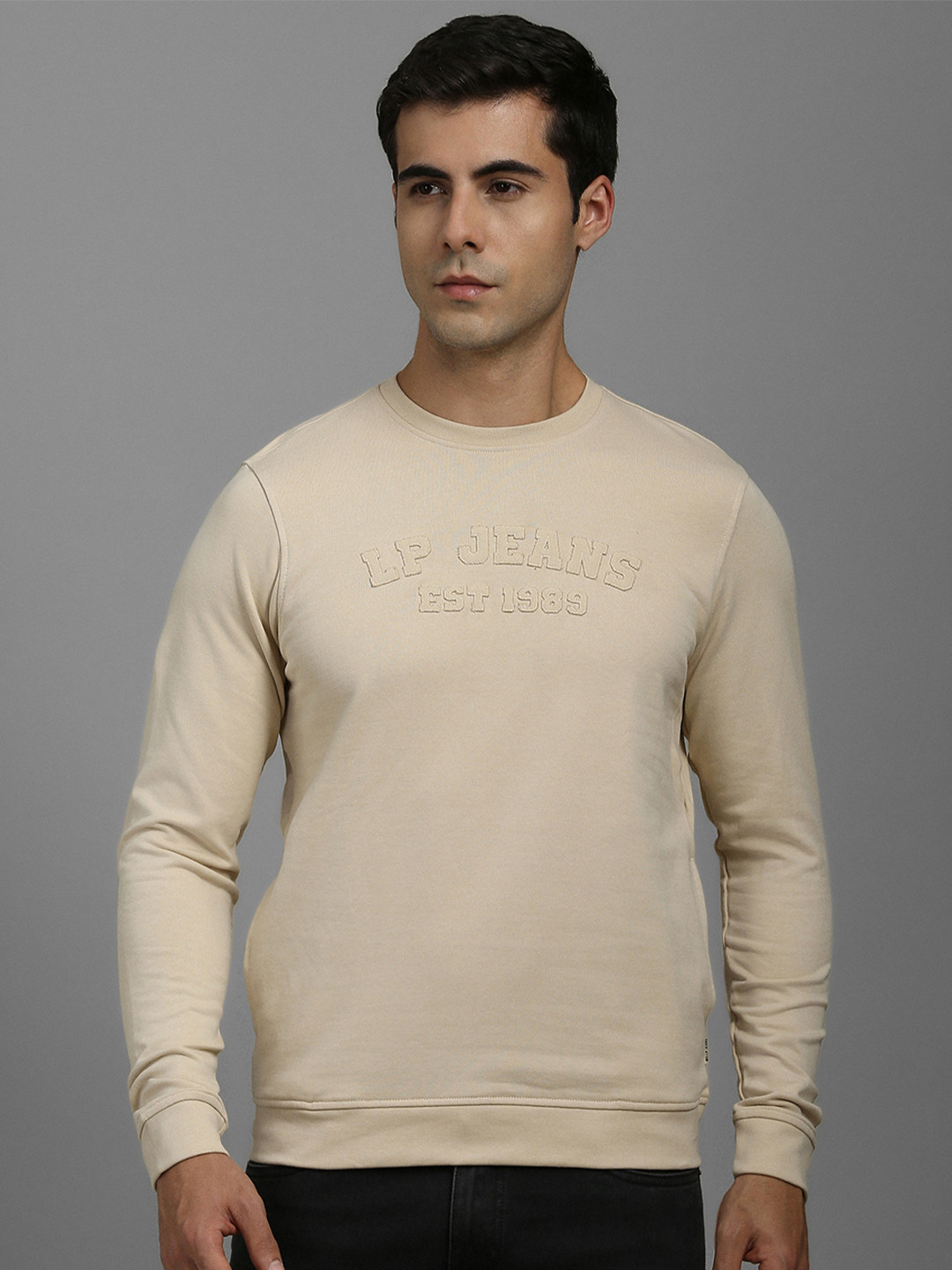 Louis Philippe Jeans Applique-Detail Sweatshirt