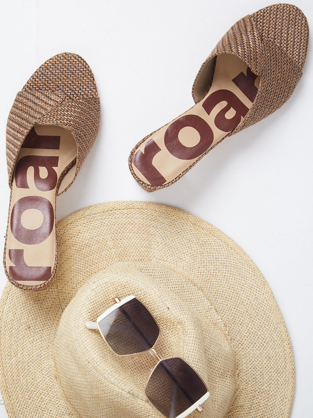 ROAR FOR GOOD Women Textured Block Heel Sandals