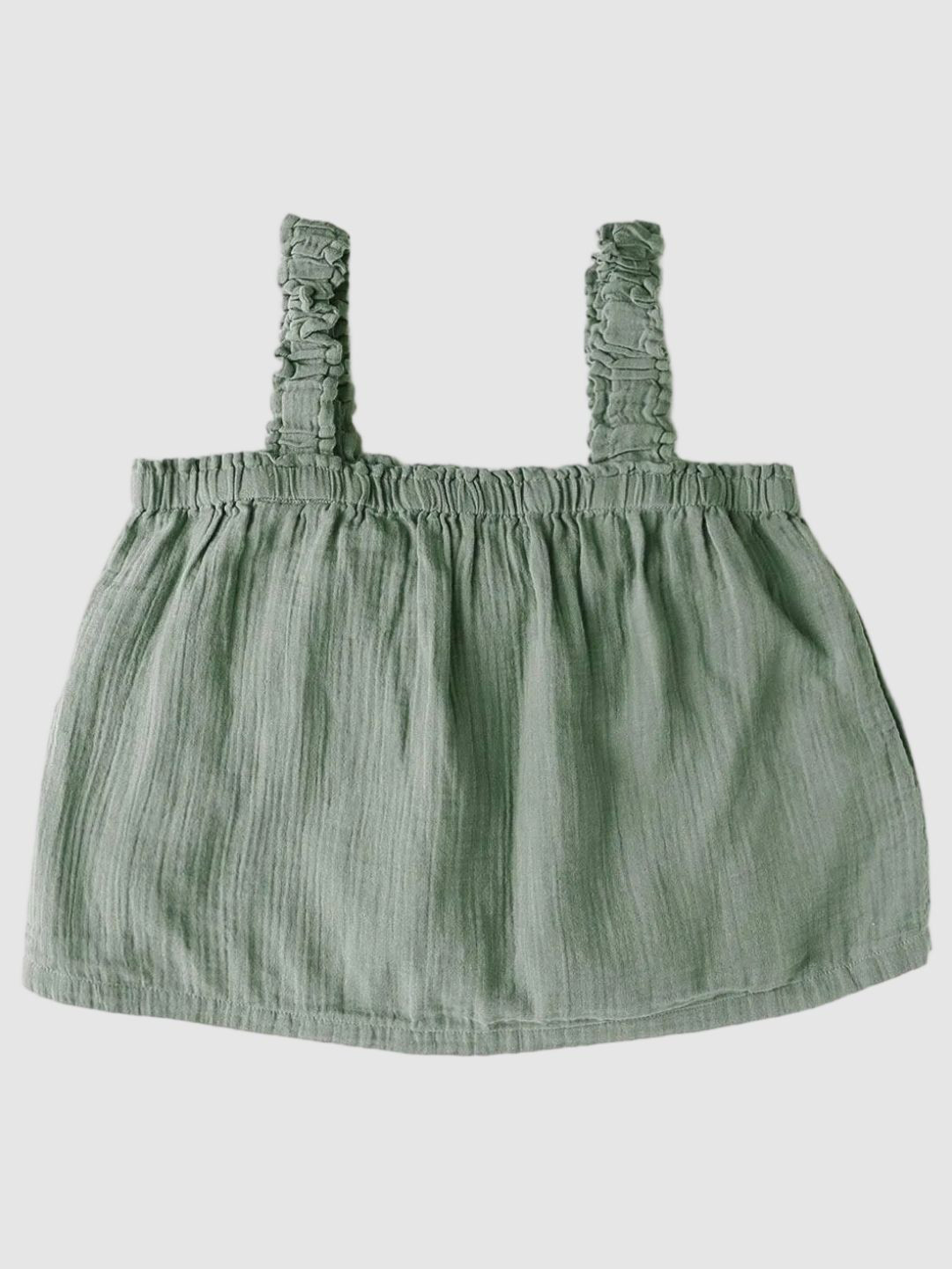 GAP Girls Pure Cotton Square Neck Gathered Cami Crop Top