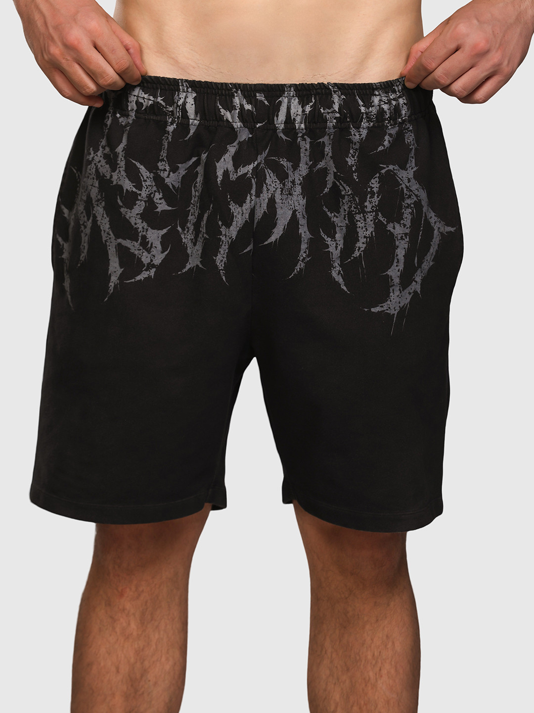 Musclemind Men Printed Acid Wash Regular Fit Sports Shorts