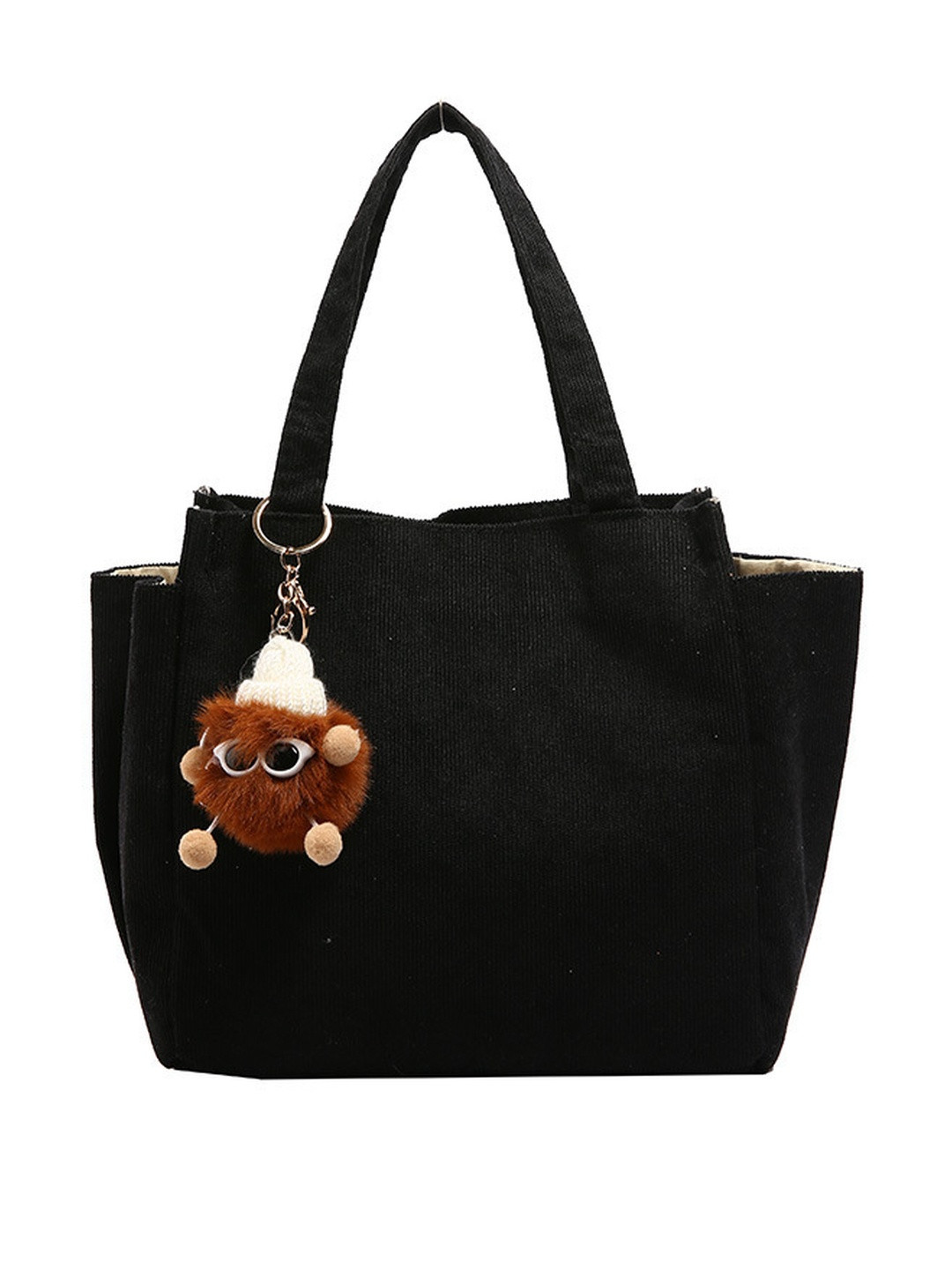 CORSICA Women Black Rectangle Fabric Casual Tote Bag