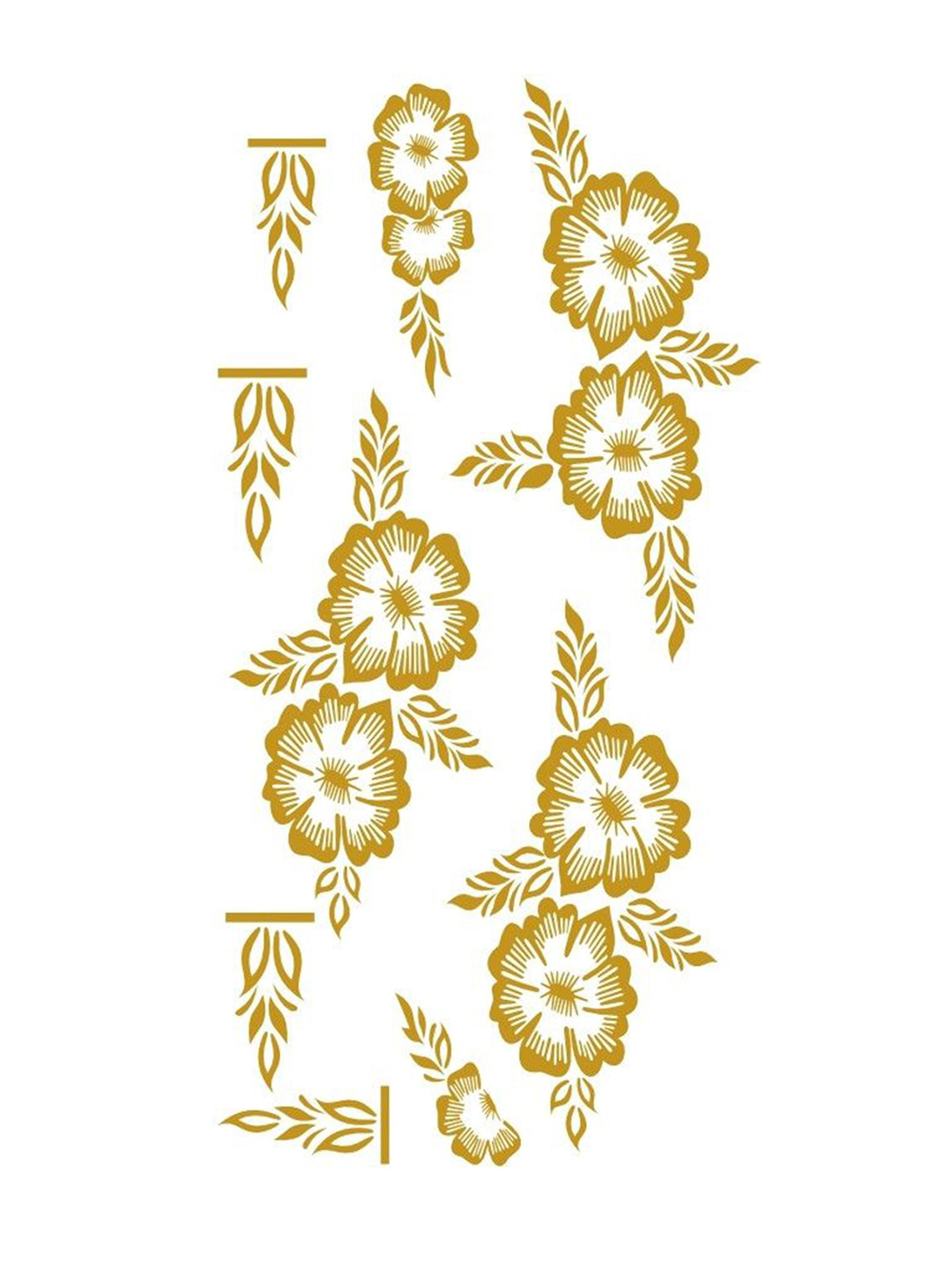 ORDERSHOCK Floral & Flower, Leaf Mehndi Sticker