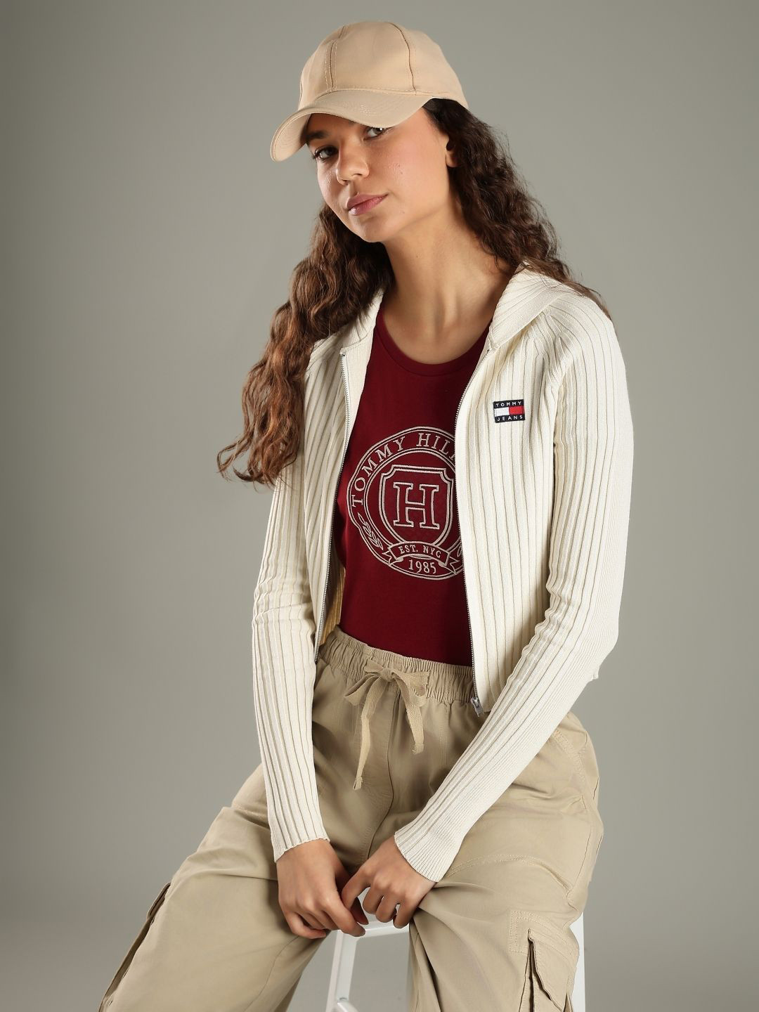Tommy Hilfiger Europe Women Slim Fit Hooded Neck Cardigan
