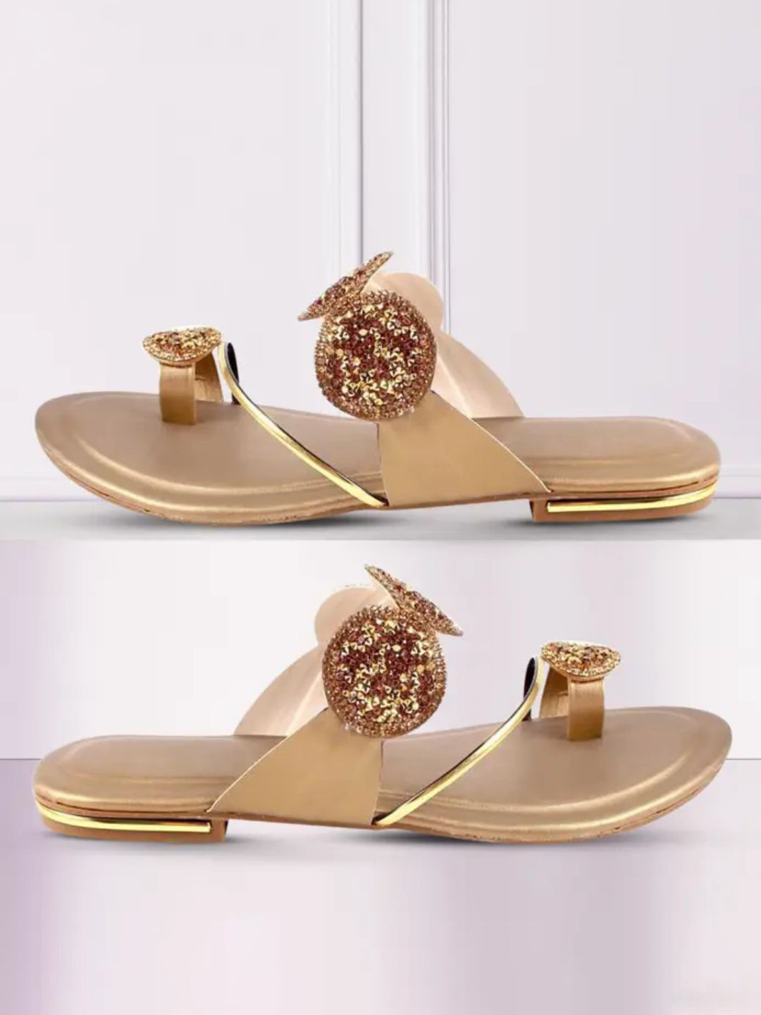 LAPORRA Women Embellished One Toe Flats