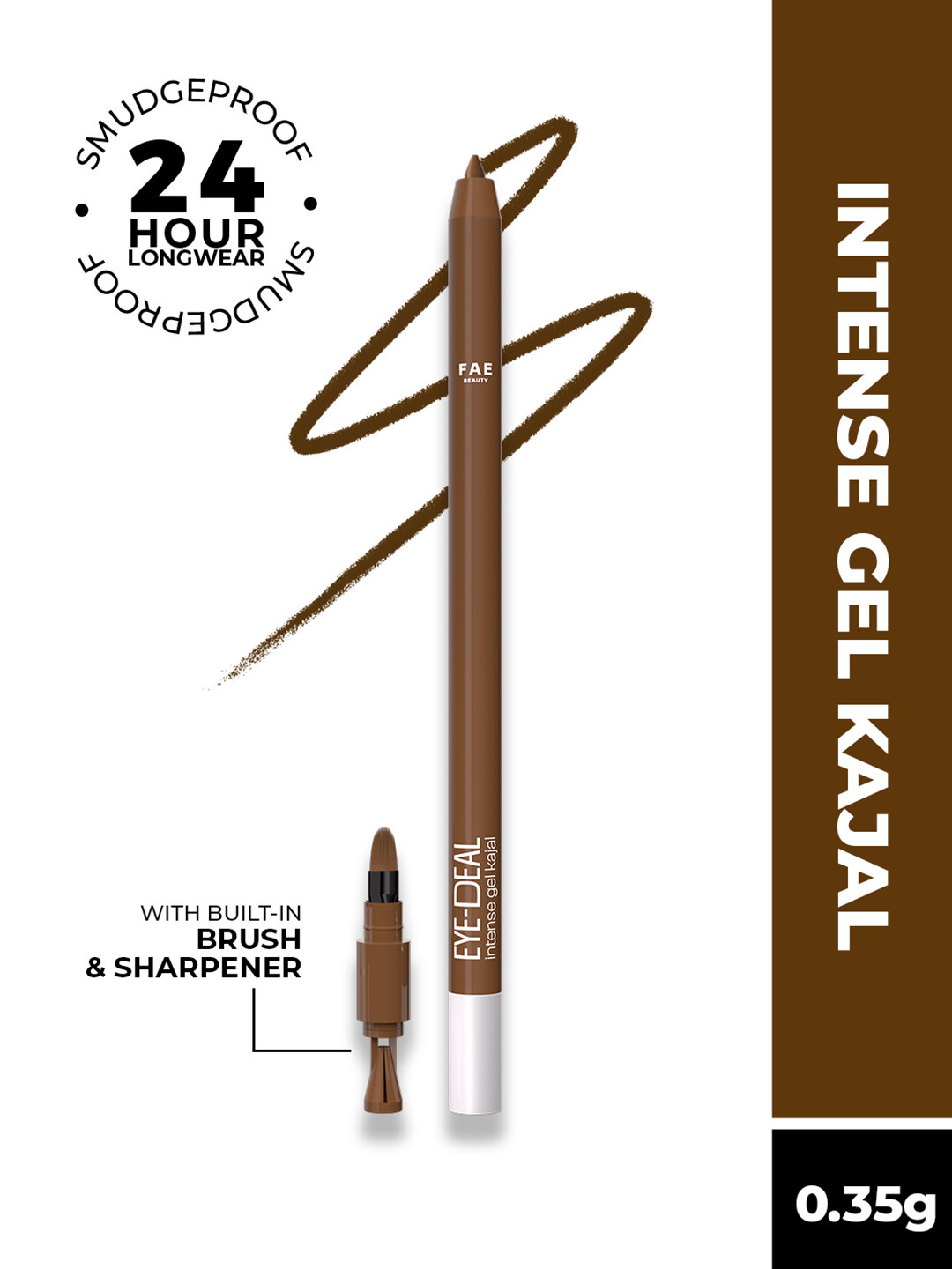 FAE BEAUTY Eye-Deal Waterproof Intense Gel Kajal 0.35g - Brown