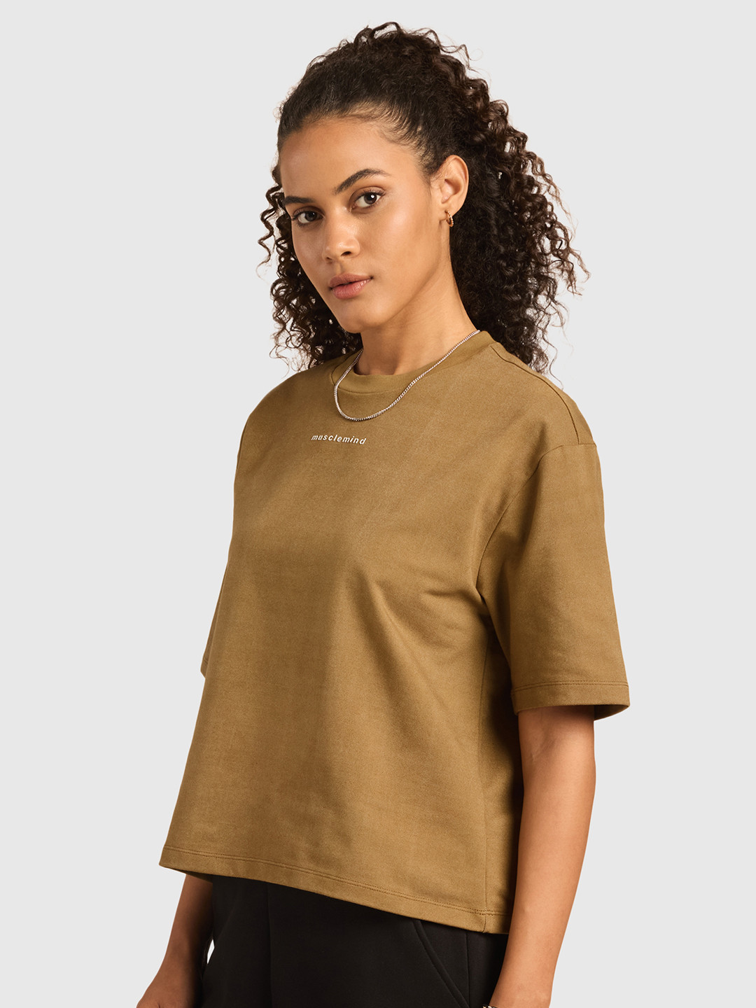 Musclemind Women Oversized Printed Graphic T-shirt