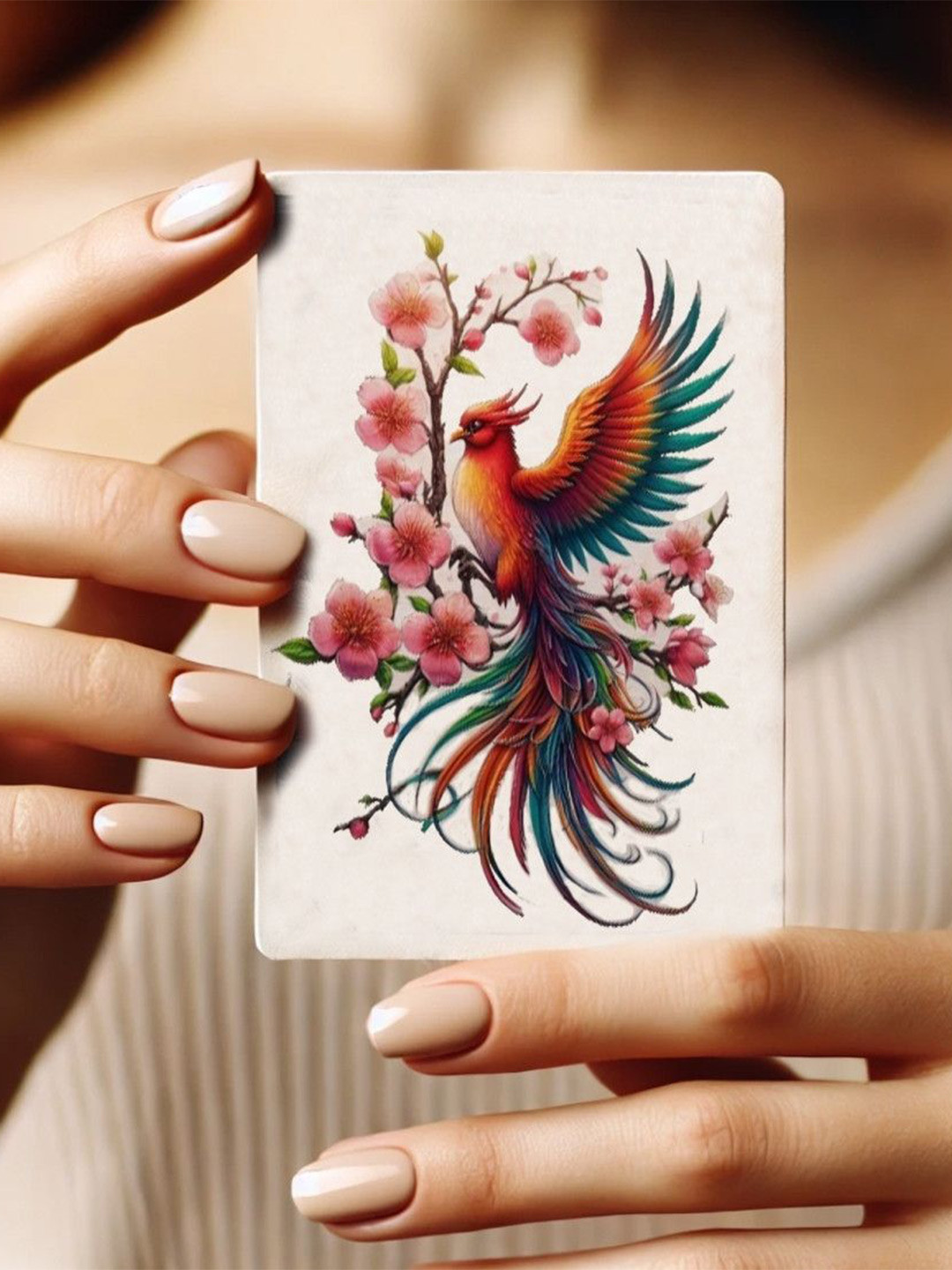 ORDERSHOCK Bird With Flower Waterproof Temporary Tattoo Sticker