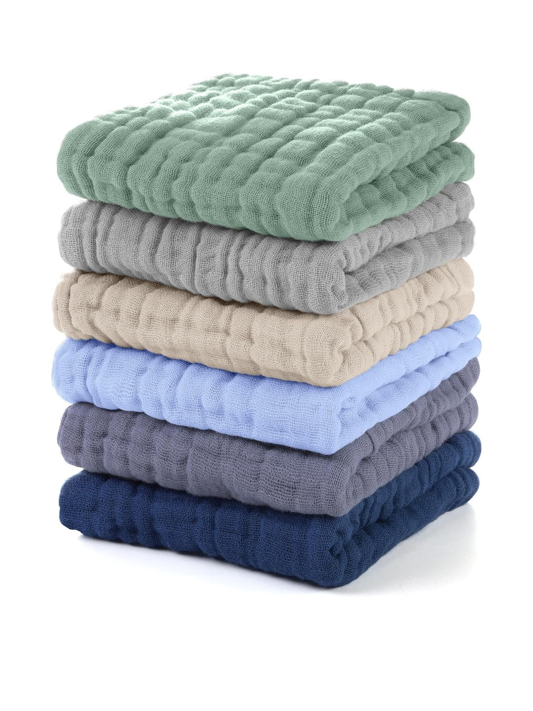 Teri Beri Pack Of 5 Muslin Cotton Face Towels