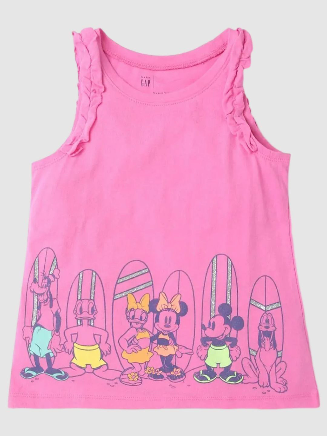 GAP Girls Character-Based Printed Crew Neck Tank Top