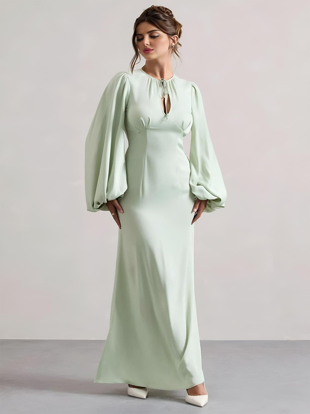 R.Code by The Roadster Life Co. Tie-Up Neck Maxi Dress
