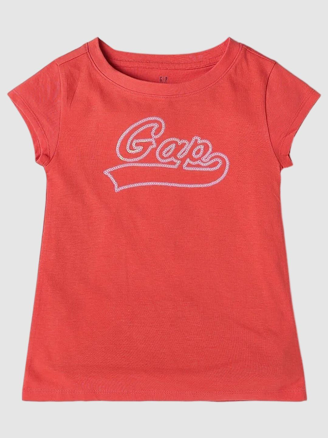 GAP Girls Brand Logo Printed Round Neck Cotton T-shirt