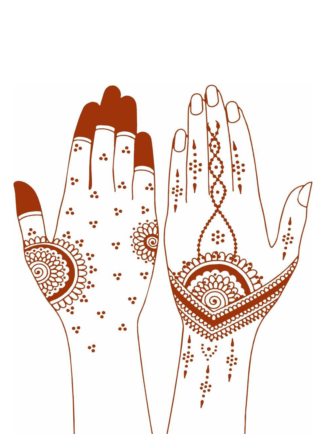 ORDERSHOCK Set Of 2 Henna Mehndi Design Tattoo Sticker