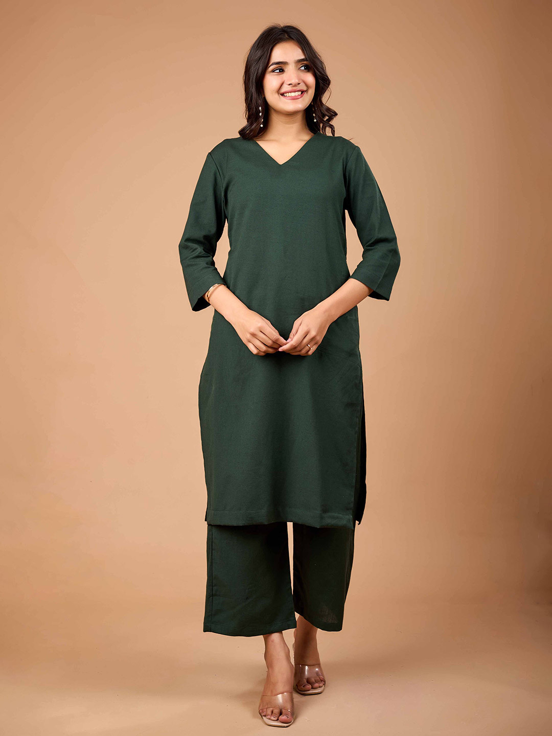 Le Mec Women Solid Daily Cotton Straight Kurta