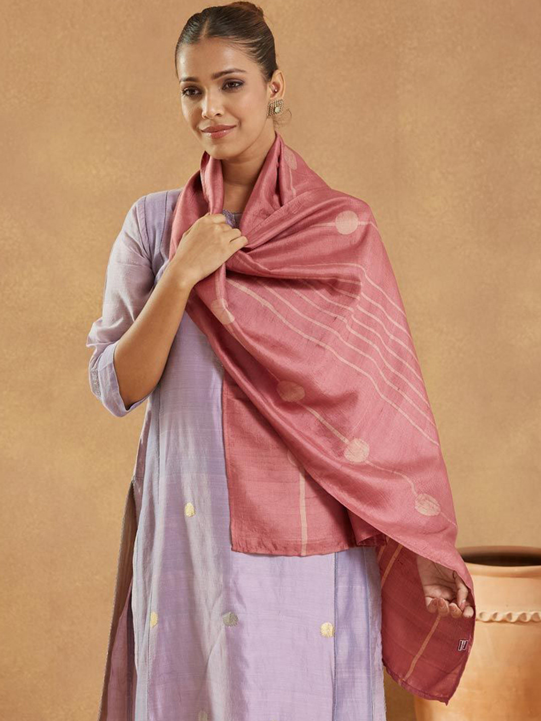 Fabindia Women Silk Printed Stole