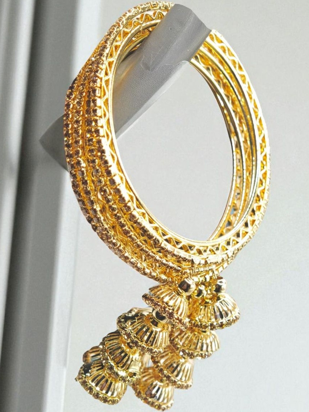 SAPRAA TRENDS Set Of 4 Gold Copper Bangles