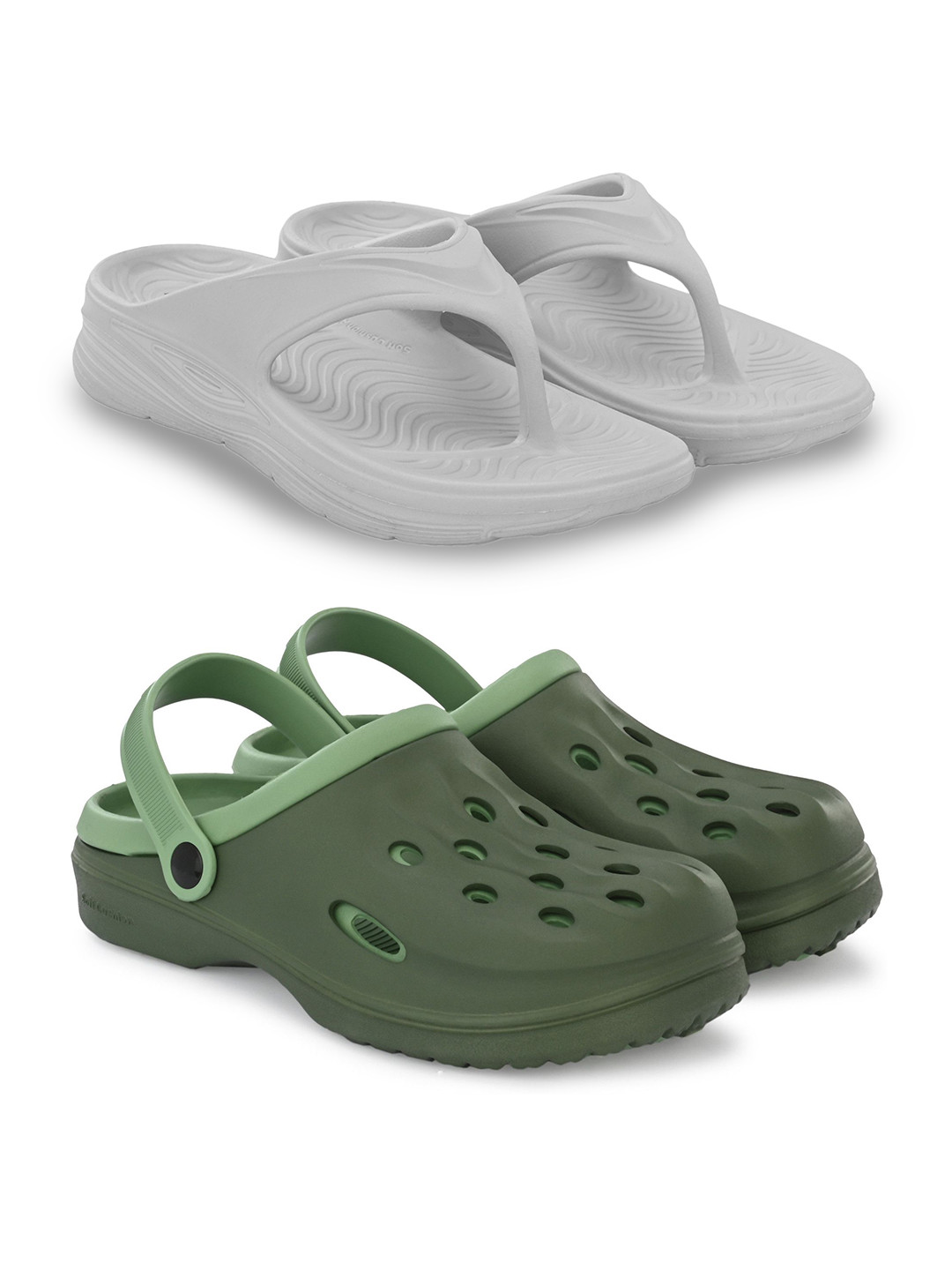 BIRDE Pack Of 2 Self Design Clogs