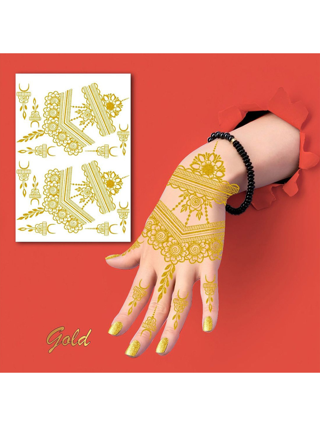 ORDERSHOCK Arabic Full Hand Waterproof Temporary Tattoo Sticker