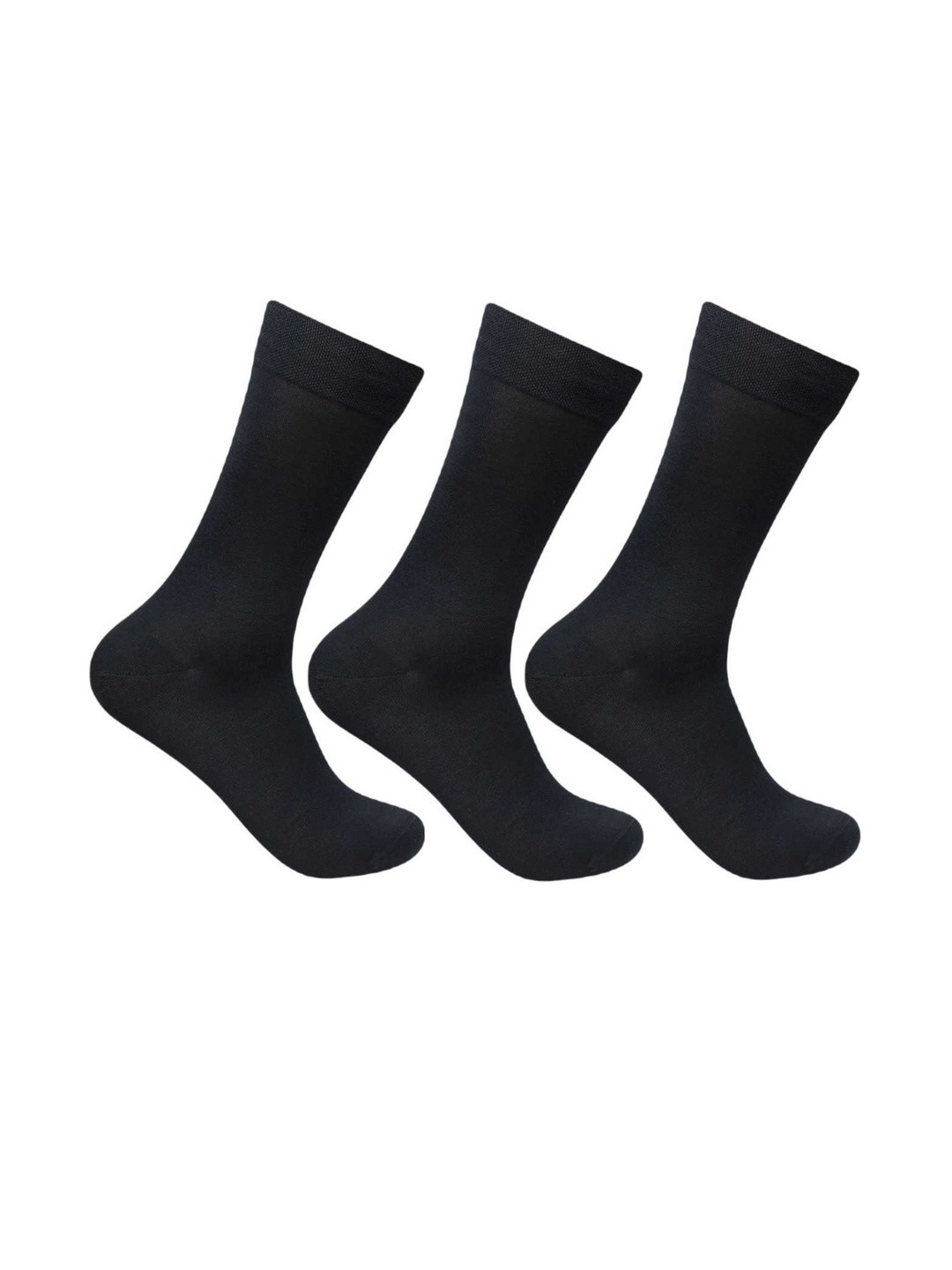 Akeeta Unisex Pack of 3 Full Length Cotton Plain Solid Navy Blue Formal Socks